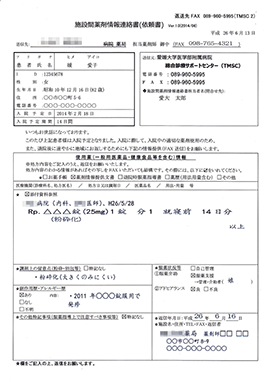 施設間薬剤情報連絡書